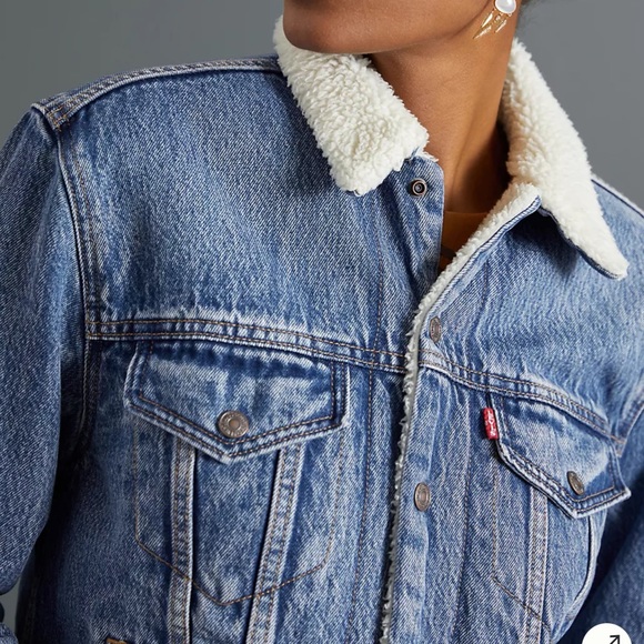 Levi's Ex-Boyfriend Sherpa-Lined Denim Trucker Jacket - Picture 3 of 9